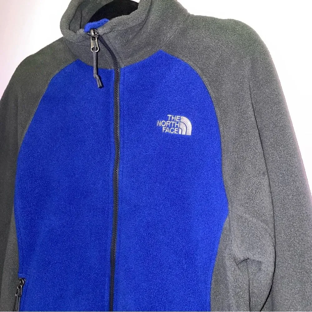 The North Face Mens S Blue and Gray Fleece Jacket